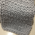 homeandgadget Home 31x31in / Gray Merino Wool hand-woven Chunky knit Blanket