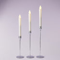 homeandgadget Home Silver Metal Candle Holder (3pc Set)