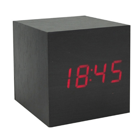 homeandgadget Home Black red Modern Digital Wood Clock