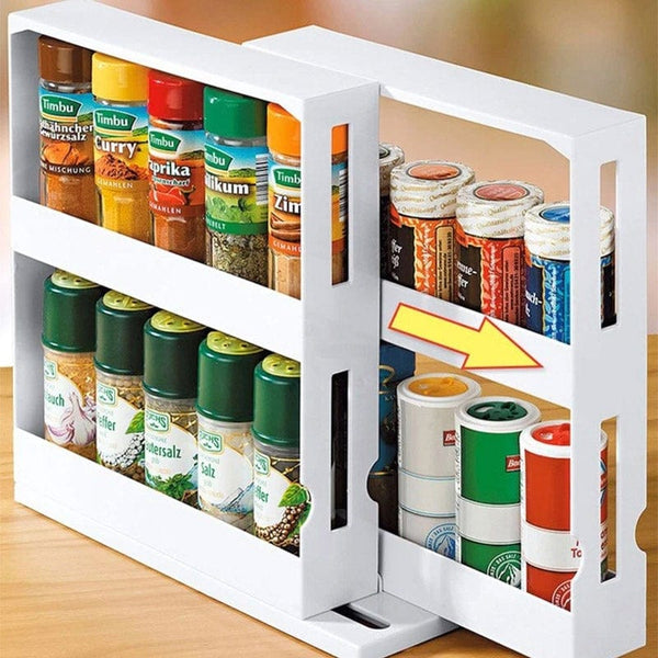 homeandgadget Home Multi-Function Rotating Storage Rack For Spices & Pill Bottles