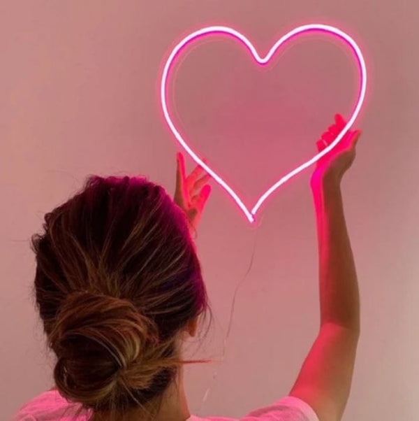 homeandgadget Home Neon Pink Heart Light For Wall