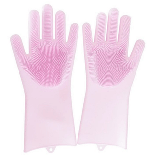 homeandgadget Pink Original Magic Dishwashing Gloves (BPA Free)