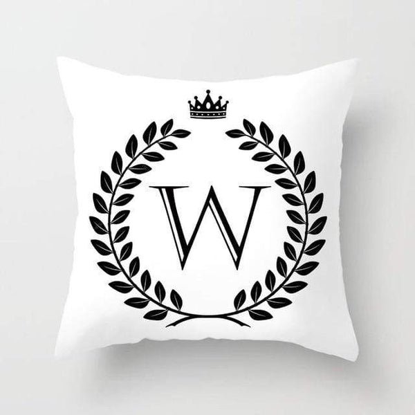 homeandgadget W Personalized Alphabet Pillow Cover