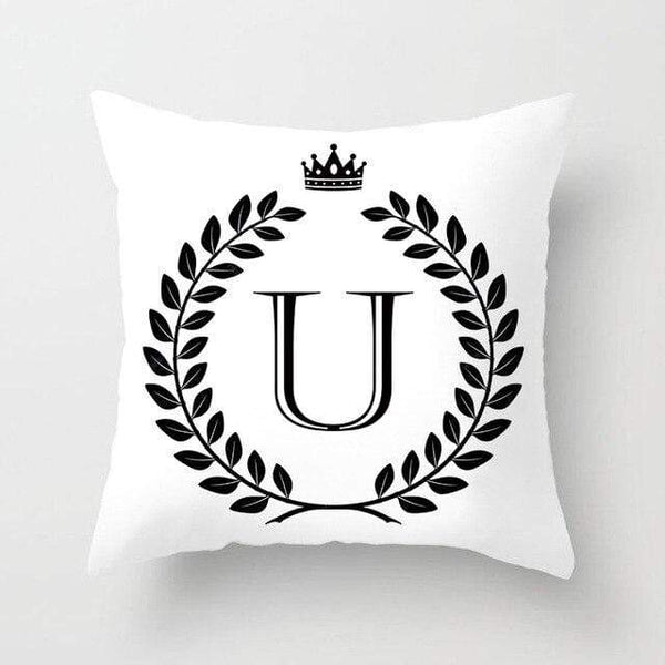homeandgadget U Personalized Alphabet Pillow Cover