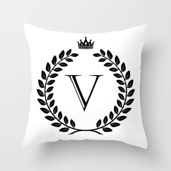 homeandgadget V Personalized Alphabet Pillow Cover