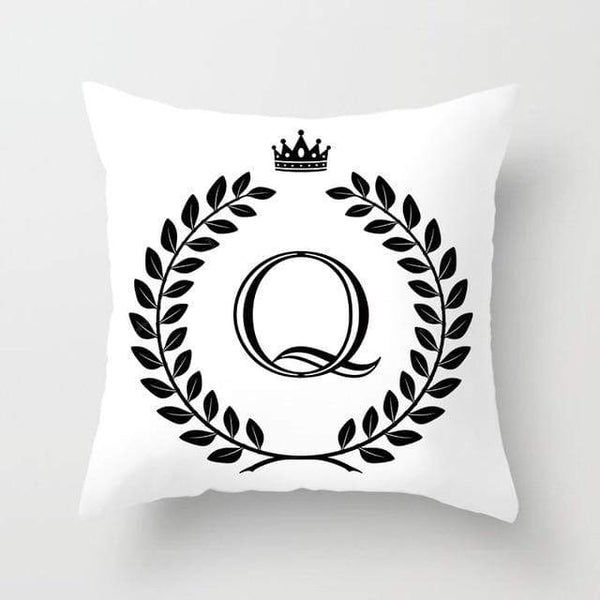 homeandgadget Q Personalized Alphabet Pillow Cover