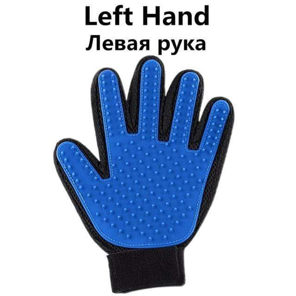 homeandgadget Blue-Left Hand Pet Grooming Gloves