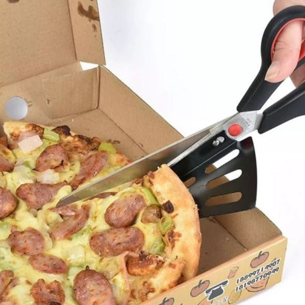 homeandgadget Home Pizza Cutting Scissors with Detachable Spatula