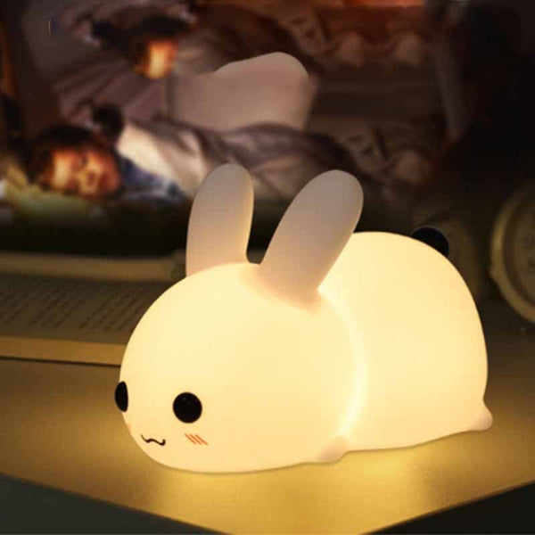 homeandgadget Home Rechargeable Silicone Dimmable Bunny Night Light