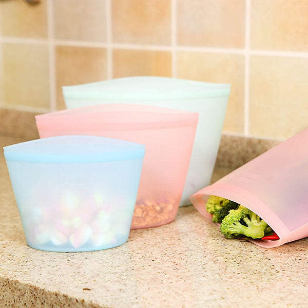 homeandgadget Home Reusable Silicone Zip Locks Bags