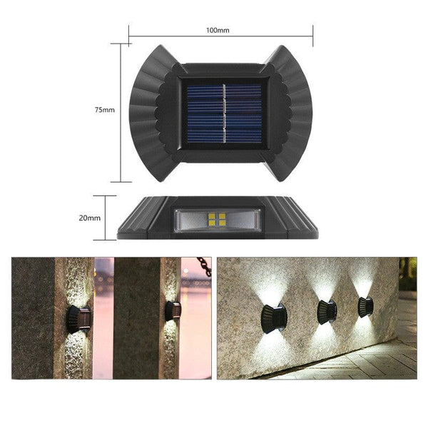homeandgadget Home 8LED / Warm light Solar Wall Lamp