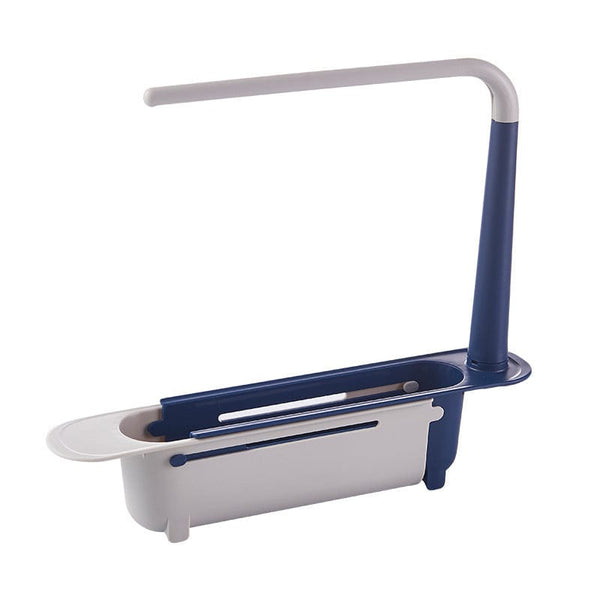 homeandgadget Home Blue Telescopic Sink Rack With Drain Holes