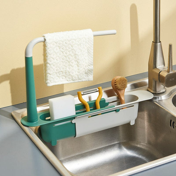 homeandgadget Home Telescopic Sink Rack With Drain Holes