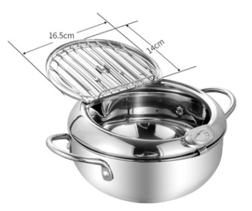 homeandgadget Home 304 material / 24cm Tempura Stainless Steel Deep Fryer Pot With Temperature Control