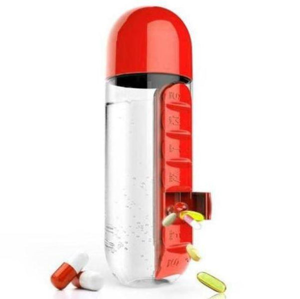 homeandgadget Red Vitamins Organizer Water Bottle