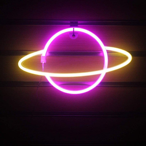 homeandgadget Home 1style / 0.5W Whimsical Neon Planet Wall Light