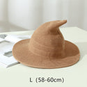 homeandgadget Home Khaki 58-60cm Wide Brim Modern Witch Hat