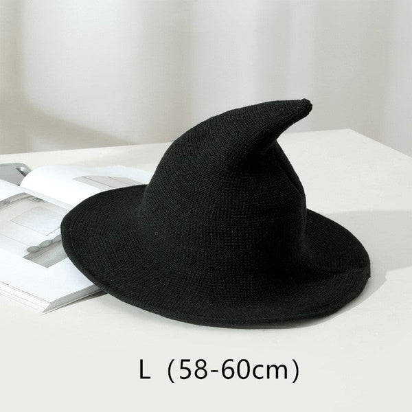 homeandgadget Home Black 58-60cm Wide Brim Modern Witch Hat