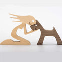 homeandgadget Home F Wooden Dog Carved Ornament For Home & Office Decor