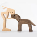 homeandgadget Home Wooden Dog Carved Ornament For Home & Office Decor