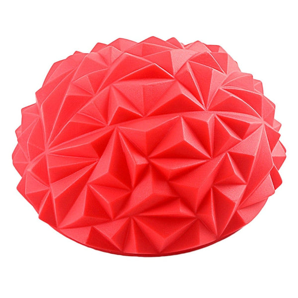 homeandgadget Home Red Yoga Half-Ball Water Cube Diamond Pattern Foot Massage Ball